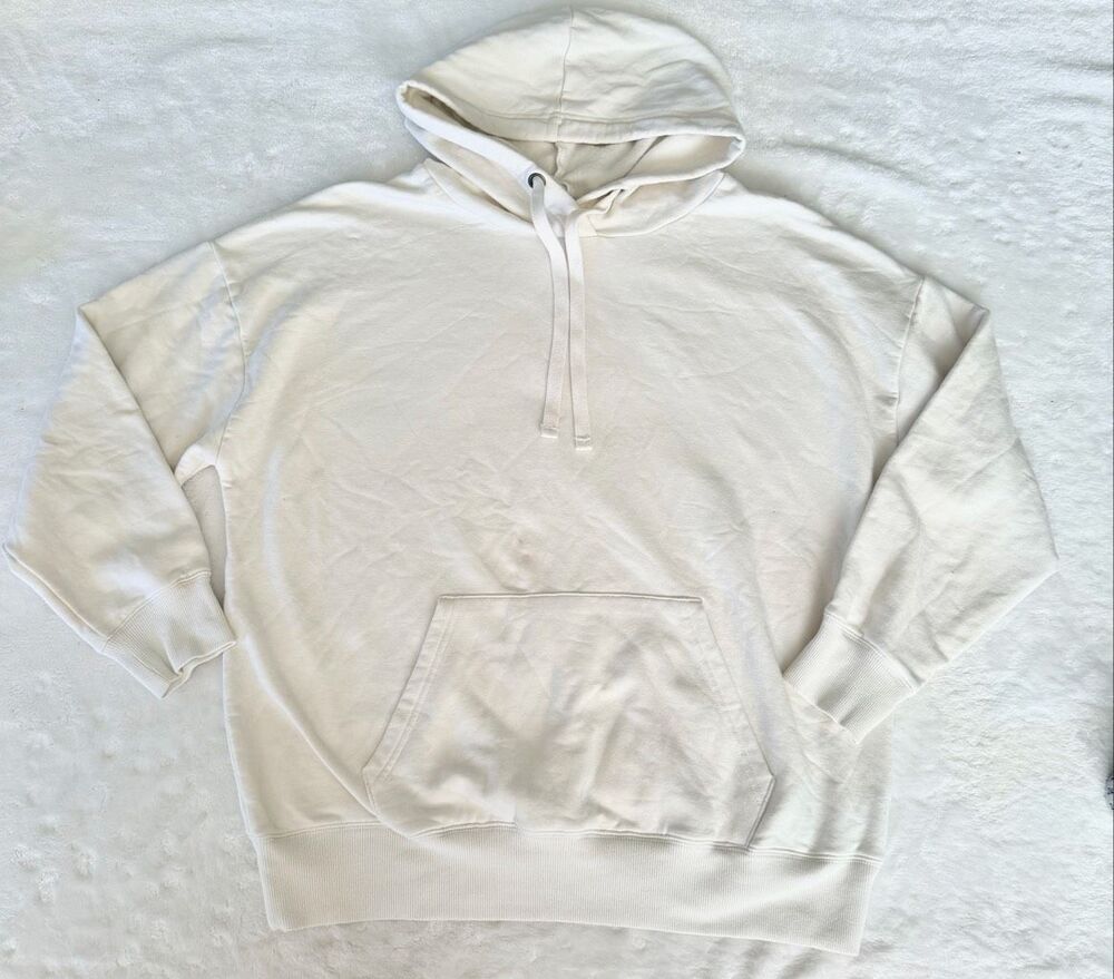 Buffalo David Bitton Ivory Hoodie Sweatshirt Size Large
